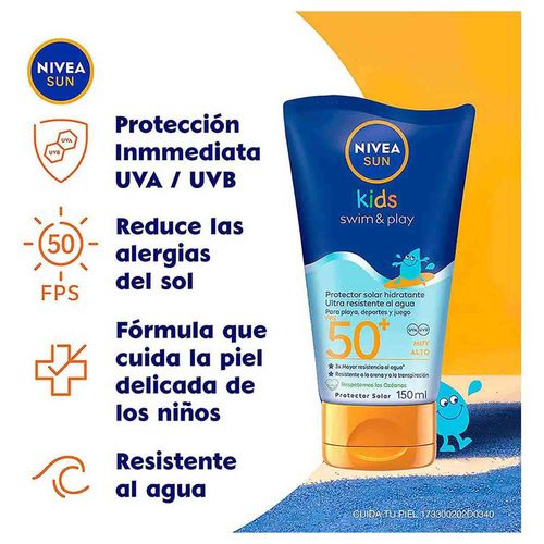 Protector Solar Infantil NIVEA SUN Swim & Play FPS 50+ 150ml