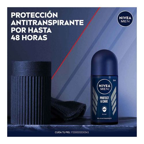 Desodorante Sin Alcohol NIVEA MEN Protect & Care roll on 50 ml