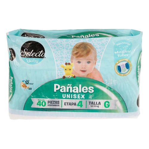 Pañal Selecto Baby Etapa 4 Talla G 40 Piezas