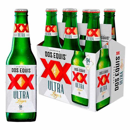 Cerveza Clara Dos Equis Ultra Lager con 6 Botellas de 355ml
