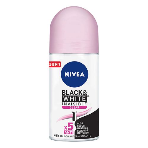 Desodorante Anti manchas NIVEA black & white clear roll on 50ml