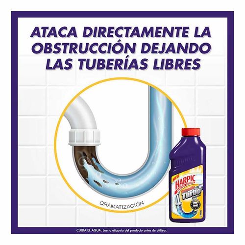 Destapacaños Líquido Harpic Destop Turbo 500ml