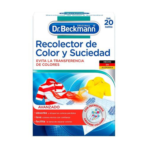 Toallas de Lavandería Dr. Beckmann Recolectoras de Color y Suciedad 20 Toallitas