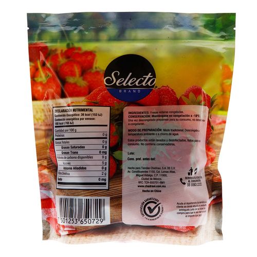 Fresas Enteras Congeladas Selecto 500g