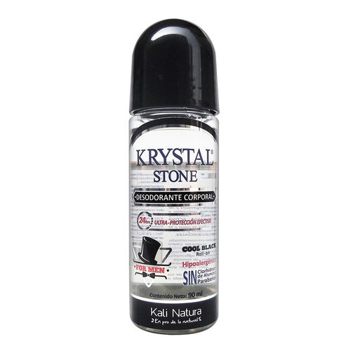 Desodorante en Roll On Krystal Stone Cool Black Men 90ml