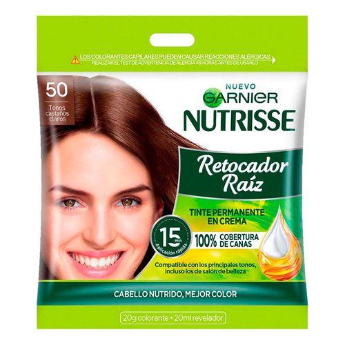 Retocador de Raíces Garnier Nutrisse Tono 50 Castaños Claros