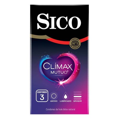 Condones de Látex Sico Clímax Mutuo 3 Condones