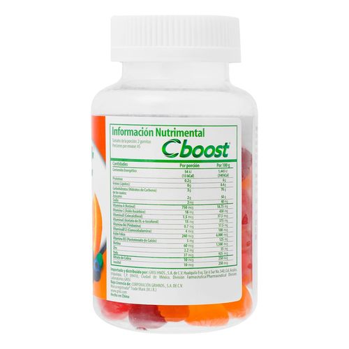 Suplemento Alimenticio C-Boost Gummies Multivitaminas y Minerales Frasco 90 Gomitas
