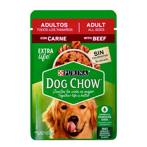 Purina Dog Chow Carne Alimento Húmedo Adultos Todos los Tamaños 100g