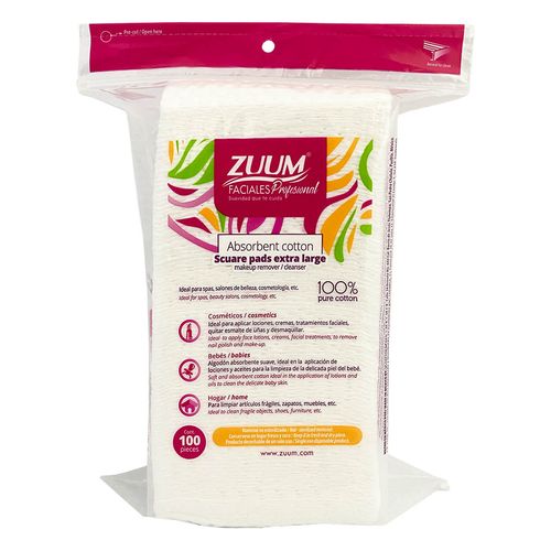 Pads Desmaquillantes Zuum Cuadrada Profesional 100 Pads