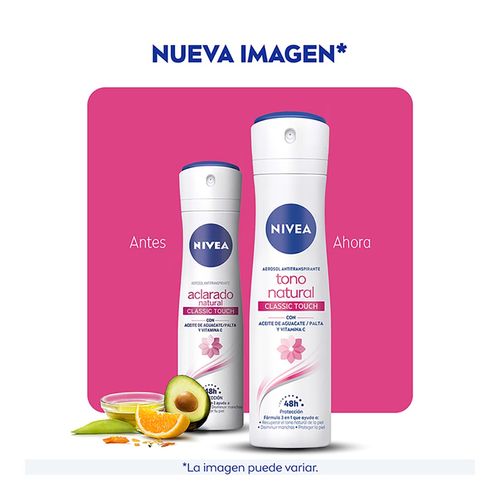 Desodorante Aclarante NIVEA tono natural classic touch 150ml