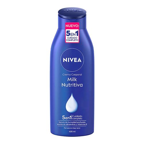 Crema corporal humectante NIVEA body milk nutritiva piel extra seca 400 ml