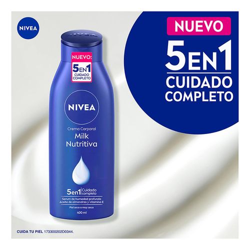 Crema corporal humectante NIVEA body milk nutritiva piel extra seca 400 ml