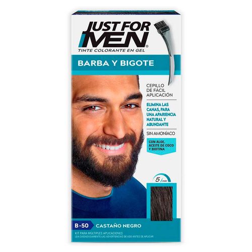 Tinte para Caballero Just For Men Barba y Bigote Castaño Negro 28g