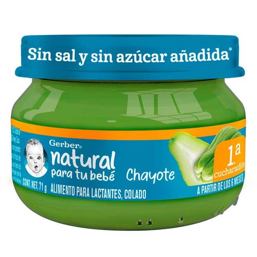 Papilla Gerber Cosecha Natural Etapa 1 Chayote 71g