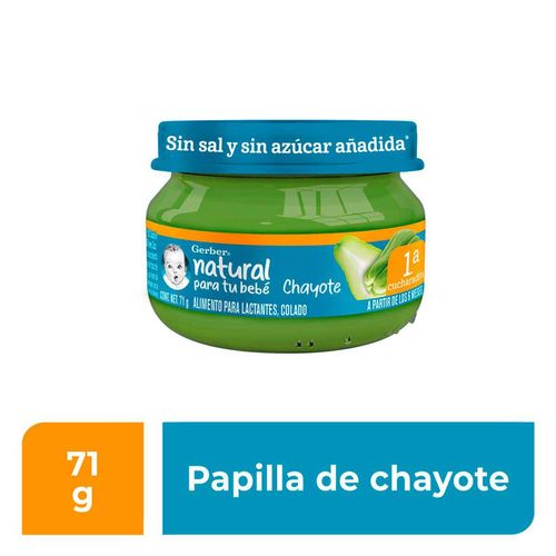 Papilla Gerber Cosecha Natural Etapa 1 Chayote 71g