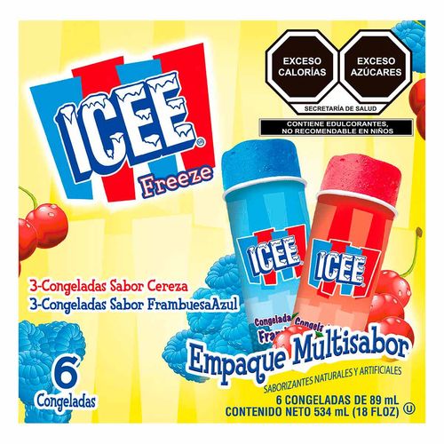 Congelada ICEE de Sabores 6 Piezas 89ml