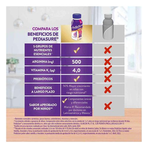 Suplemento Alimenticio Pediasure para Niños de 1 a 10 Años Vainilla 237ml
