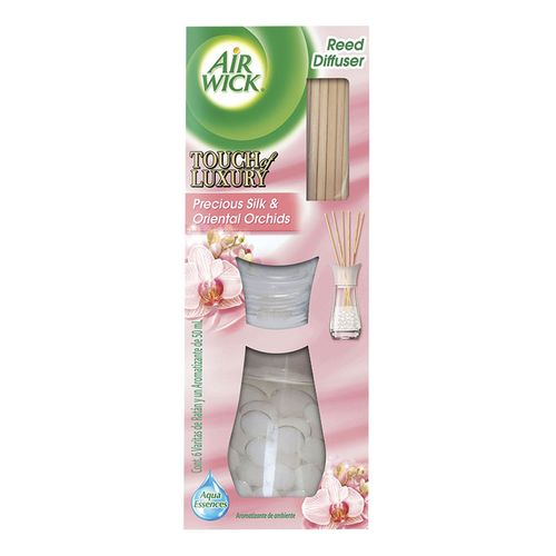 Aromatizante en Aceite Airwick Reed Orquídeas 50ml y 6 Varitas