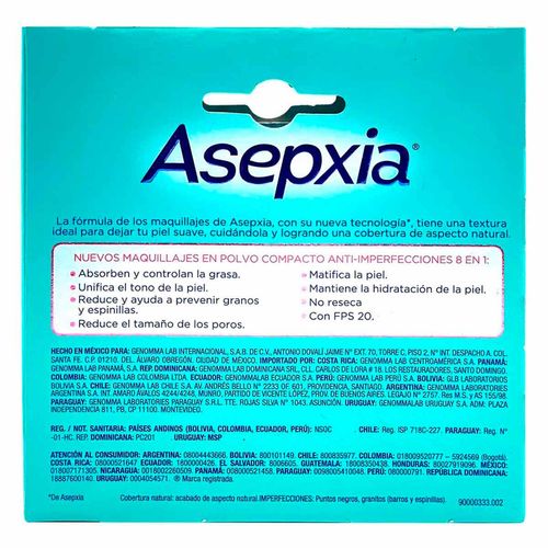 Maquillaje en Polvo Compacto Asepxia Bb Beige Claro 10g