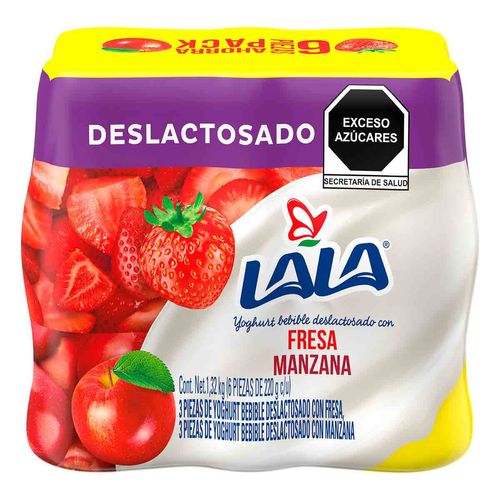 Yoghurt Lala Bebible Deslactosado Surtido 220g 6 Piezas