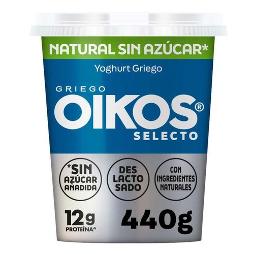 Yoghurt Griego Oikos Natural Sin Azúcar 440g con 12g de Proteína