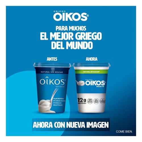 Yoghurt Griego Oikos Natural Sin Azúcar 440g con 12g de Proteína