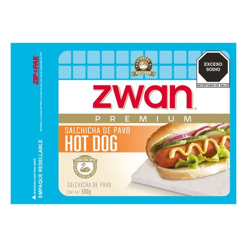Salchicha Zwan De Pavo Hot Dog 500g