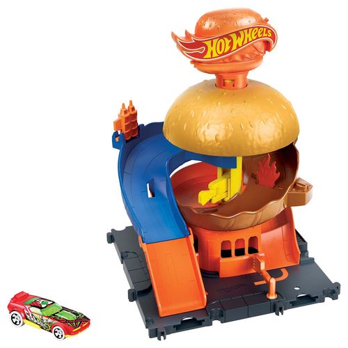 Pista de Juguete Hot Wheels Tienda de Hamburguesas