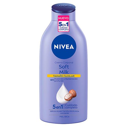 Crema Corporal humectante NIVEA Soft Milk piel seca 650 ml