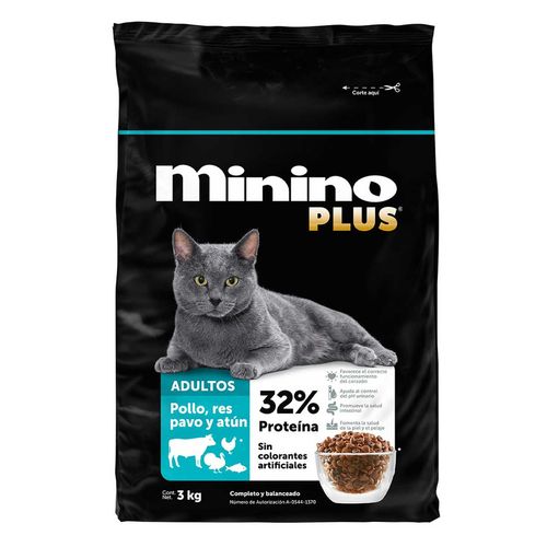 Minino Plus 3 Kg Adulto