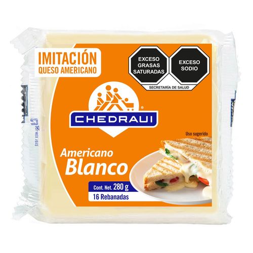 Queso Chedraui Imitación Americano Blanco con 16 Rebanadas 280g