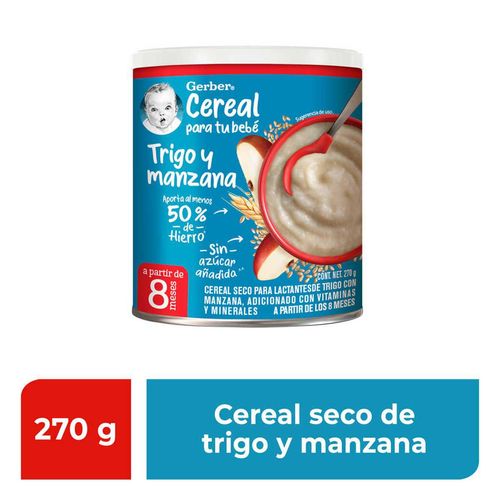 Cereal Infantil Gerber Etapa 3 Trigo Manzana Integral 270g