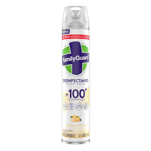 Desinfectante y Eliminador de Olores en Aerosol FamilyGuard Cítrico 400ml