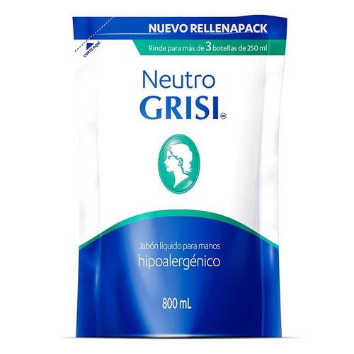 Jabón Líquido para Manos Grisi Neutro Hipoalergénico Repuesto 800ml