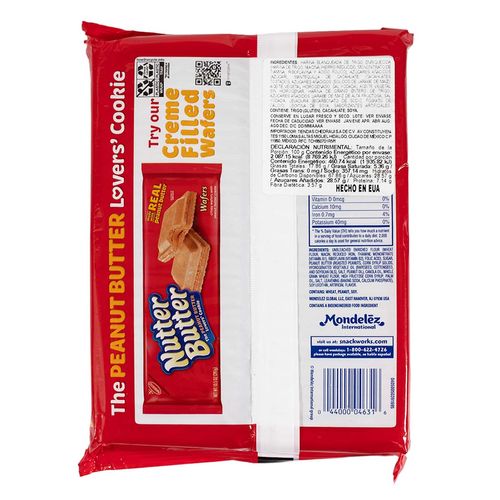 Galleta tipo Sándwich Nutter Butter Mantequilla  453g