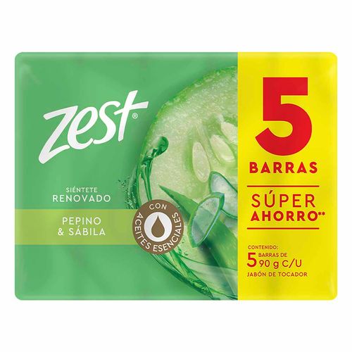 Jabón en Barra Zest Pepino y Sábila 5x90g