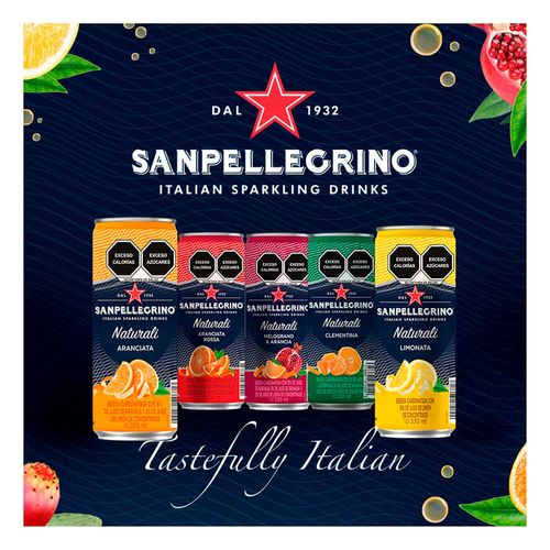 Agua Mineral San Pellegrino Naturali Melograno & Arancia Lata 330ml