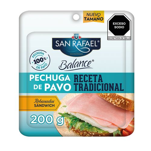 Pechuga San Rafael Pavo Rebanadas Sándwich 200g