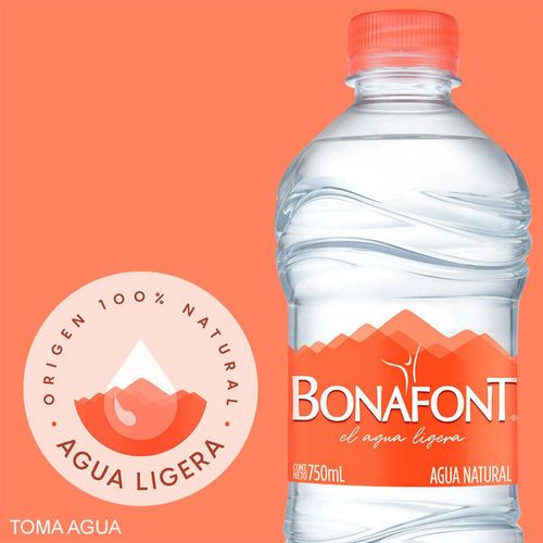 6Pack Agua Natural Bonafont 750ml Cada Uno