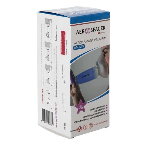 Aerocámara Premium Vitalcare Aerospacer Adulto 1 pieza