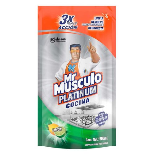 Limpiador de Cocina desengrasante Mr. Musculo Platinum Limón 500ml