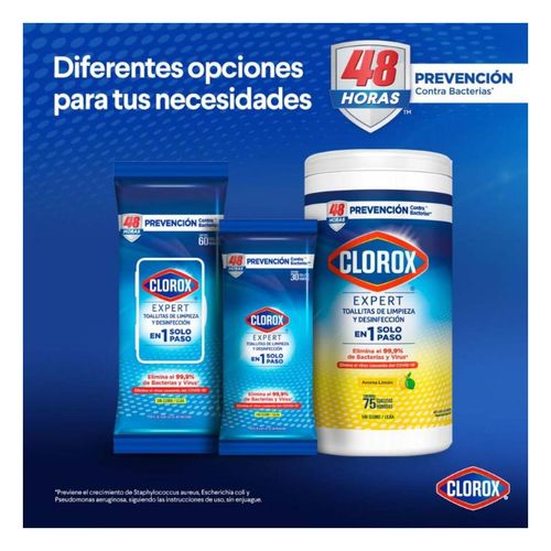 Toallitas Desinfectantes Clorox Limón 75 Toallitas