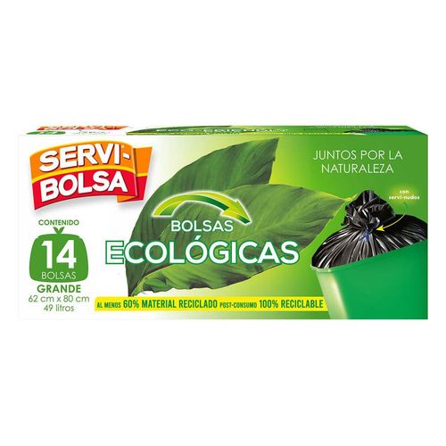 Servi Bolsa Ecológica Grande Paquete con 14 Bolsas