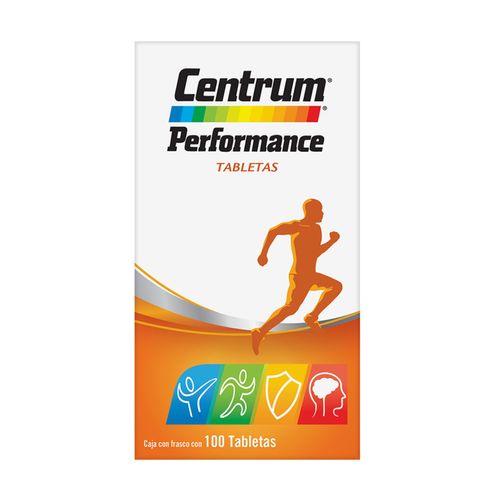 Tabletas Centrum Multivitamínico Performance Frasco con 100 Tabletas