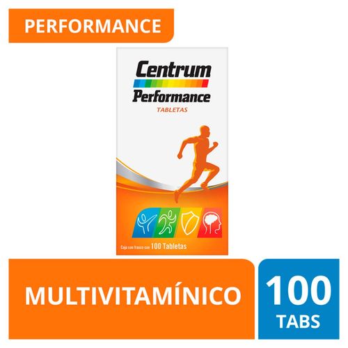 Tabletas Centrum Multivitamínico Performance Frasco con 100 Tabletas