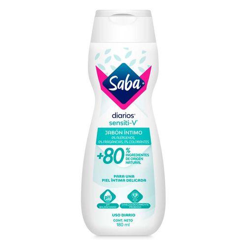 Jabón Intimo Saba Sensiti-V 1 Pieza 180ml