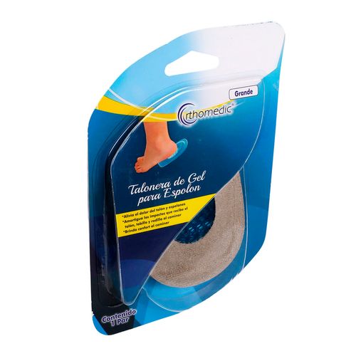 Talonera de Gel con Tela Azul Orthomedic Talla Grande 1 Par