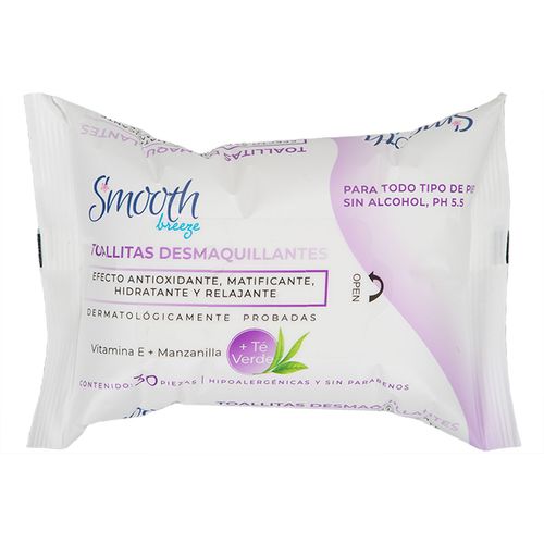 Toallitas Smooth Desmaquillantes Breeze 30 Pz