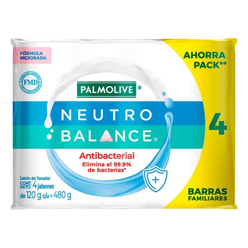 Jabón en Barra Palmolive Neutro Balance Antibacterial 4 Piezas 120g